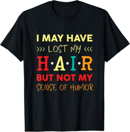 Alopecia Hair Loss Bald Head Bald Head Gift T-Shirt - T-Shirt | Black