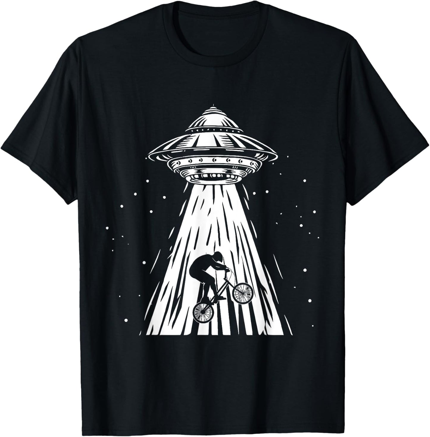 Funny Cycling bmx Alien Ufo Biker Abduction T-Shirt - T-Shirt | Black
