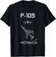 F-105 Fighter Plane Warbird Blueprint Schematics Diagram T-Shirt - T-Shirt | Black