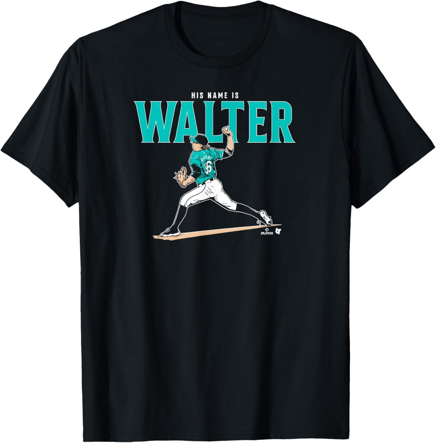 Logan Gilbert - His Name is Walter - Seattle Baseball T-Shirt - T-Shirt | Black