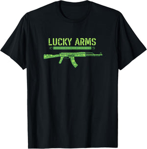 Lucky Arms Shamrock St. Patrick's Day 2nd Amendment T-Shirt - T-Shirt | Black
