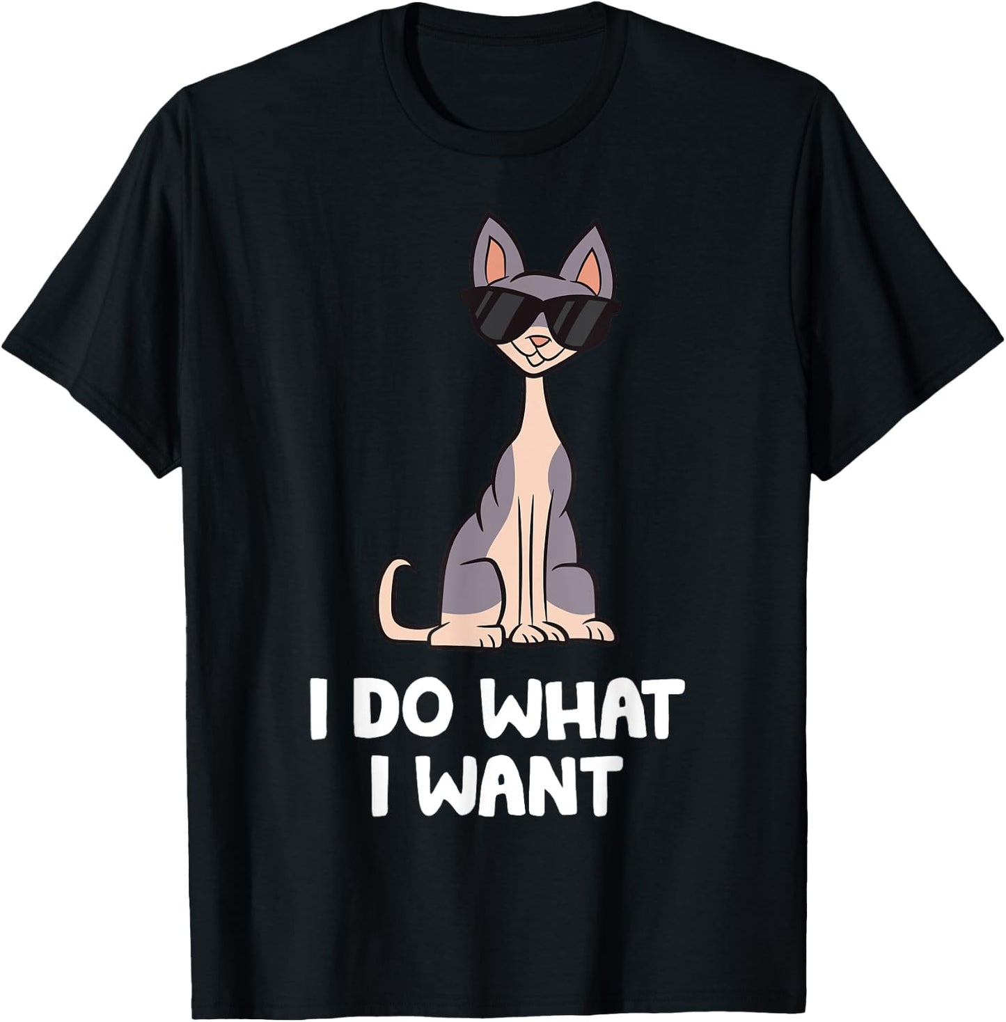 Hairless Sphynx Cat - I Do What I Want T-Shirt - T-Shirt | Black