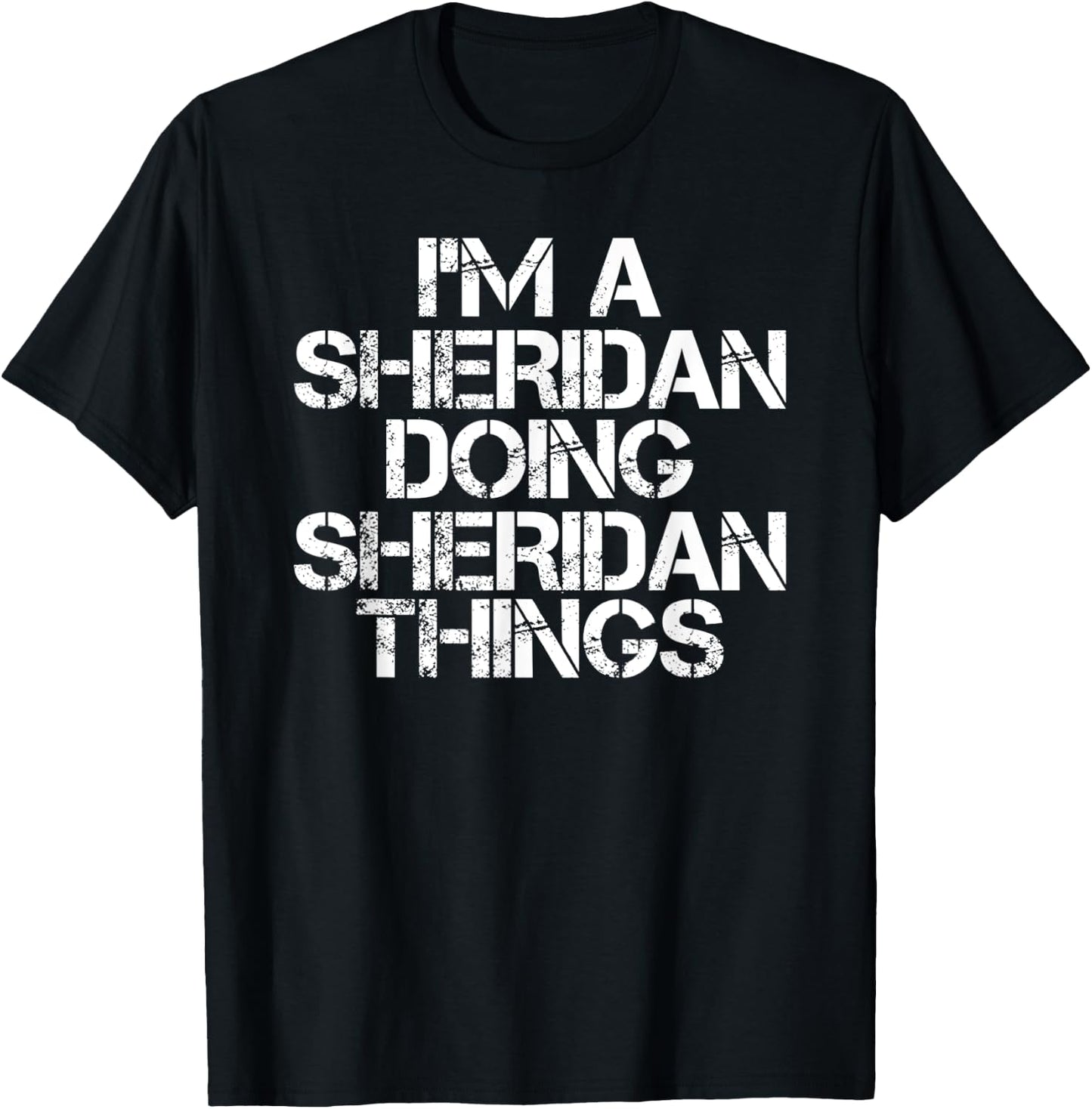 SHERIDAN Funny Surname Family Tree Birthday Reunion Gift T-Shirt - T-Shirt | Black