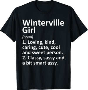 WINTERVILLE GIRL NC NORTH CAROLINA Funny City Roots Gift T-Shirt - T-Shirt | Black