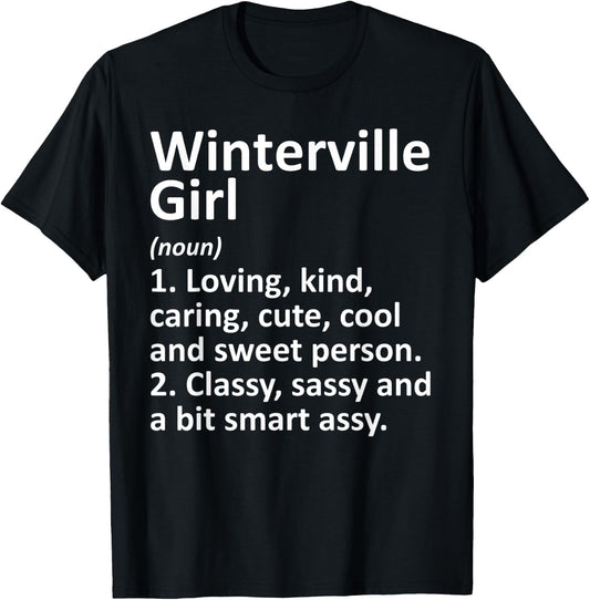 WINTERVILLE GIRL NC NORTH CAROLINA Funny City Roots Gift T-Shirt - T-Shirt | Black