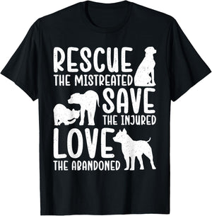 Best Animal Rescue Art Women Kids Dog Cat Pet Lovers T-Shirt - T-Shirt | Black