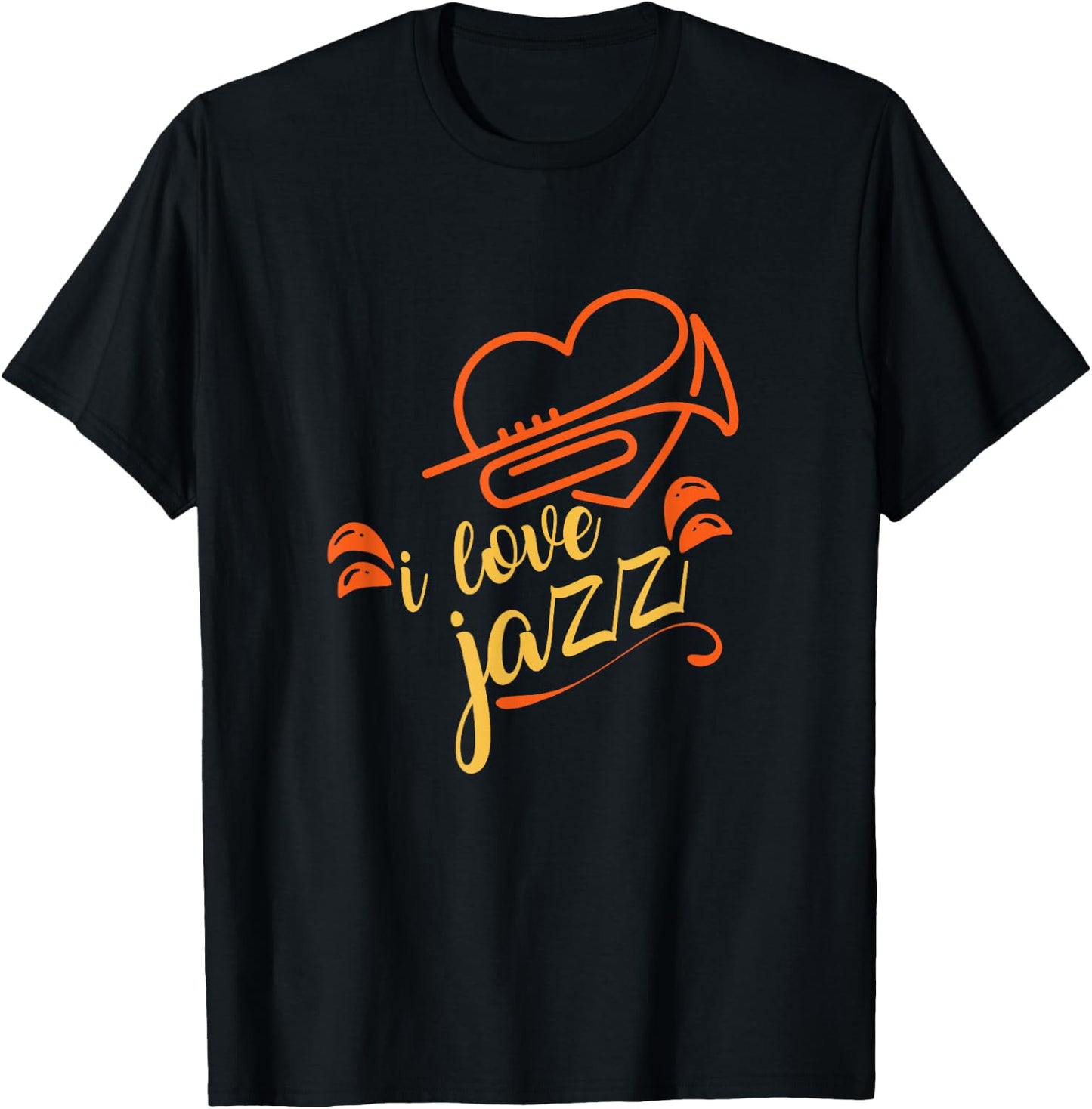 Cute I Love Jazz Heart Trumpet Jazz Music Lovers gift T-Shirt - T-Shirt | Black