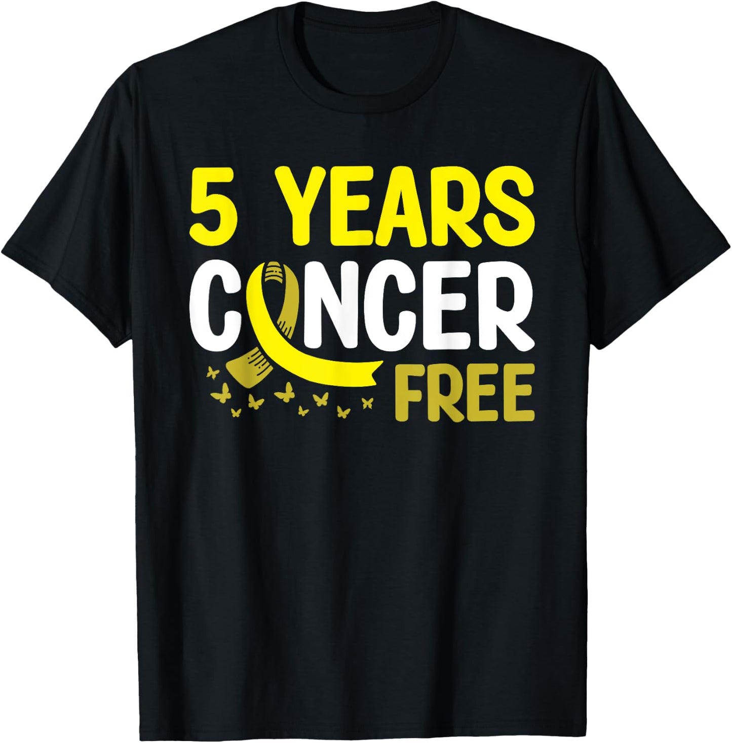 Bone Cancer Awareness 5 Years Cancer Free T-Shirt - T-Shirt | Black