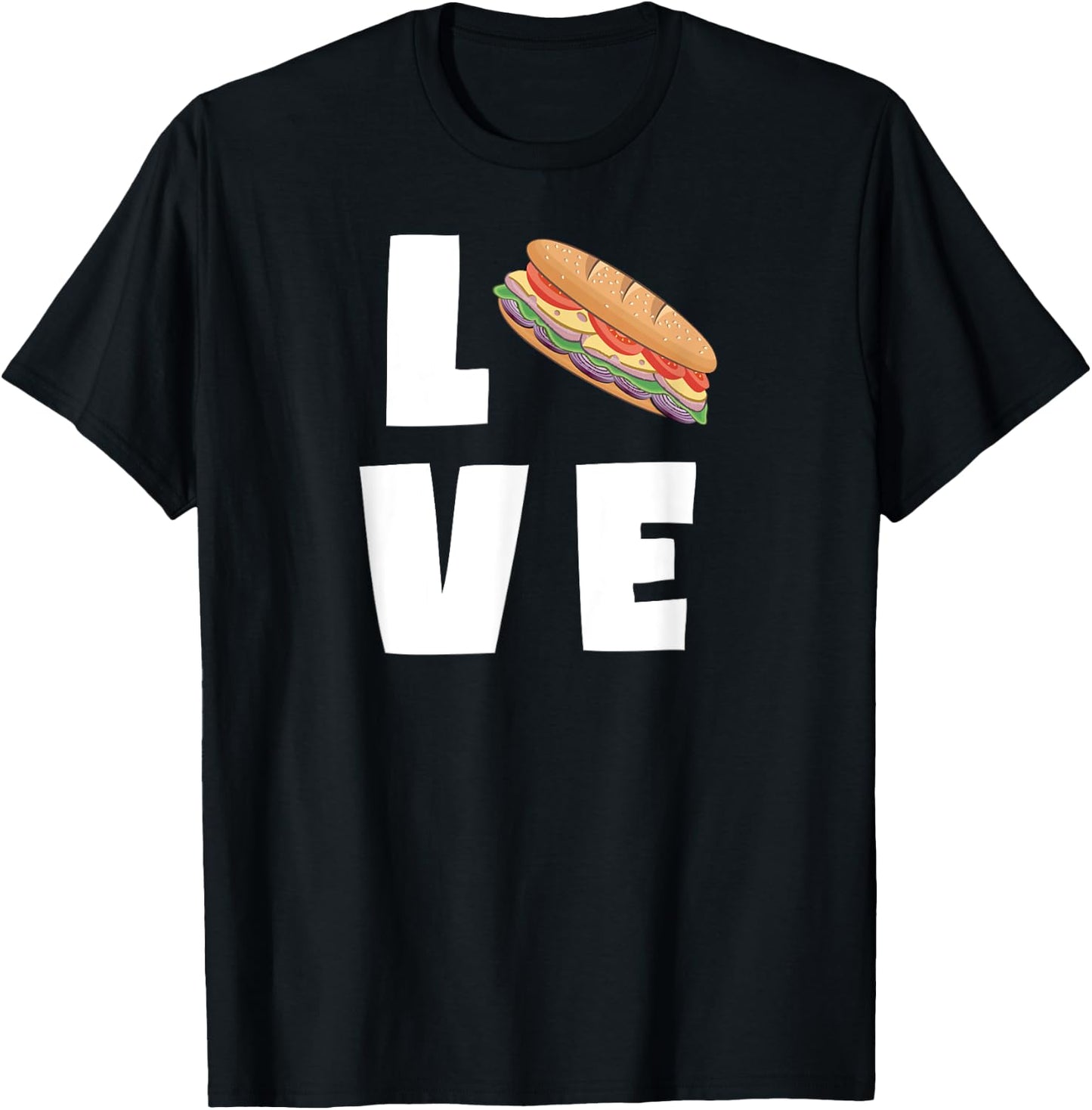 I Love Sub Sandwiches Funny Deli Hero Hoagie Food Lover T-Shirt - T-Shirt | Black