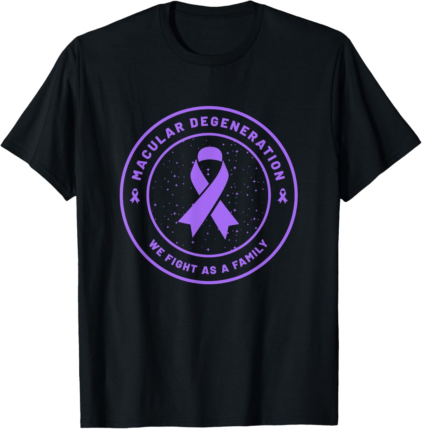 Macular Degeneration Ribbon Awareness Family Support Gift T-Shirt - T-Shirt | Black