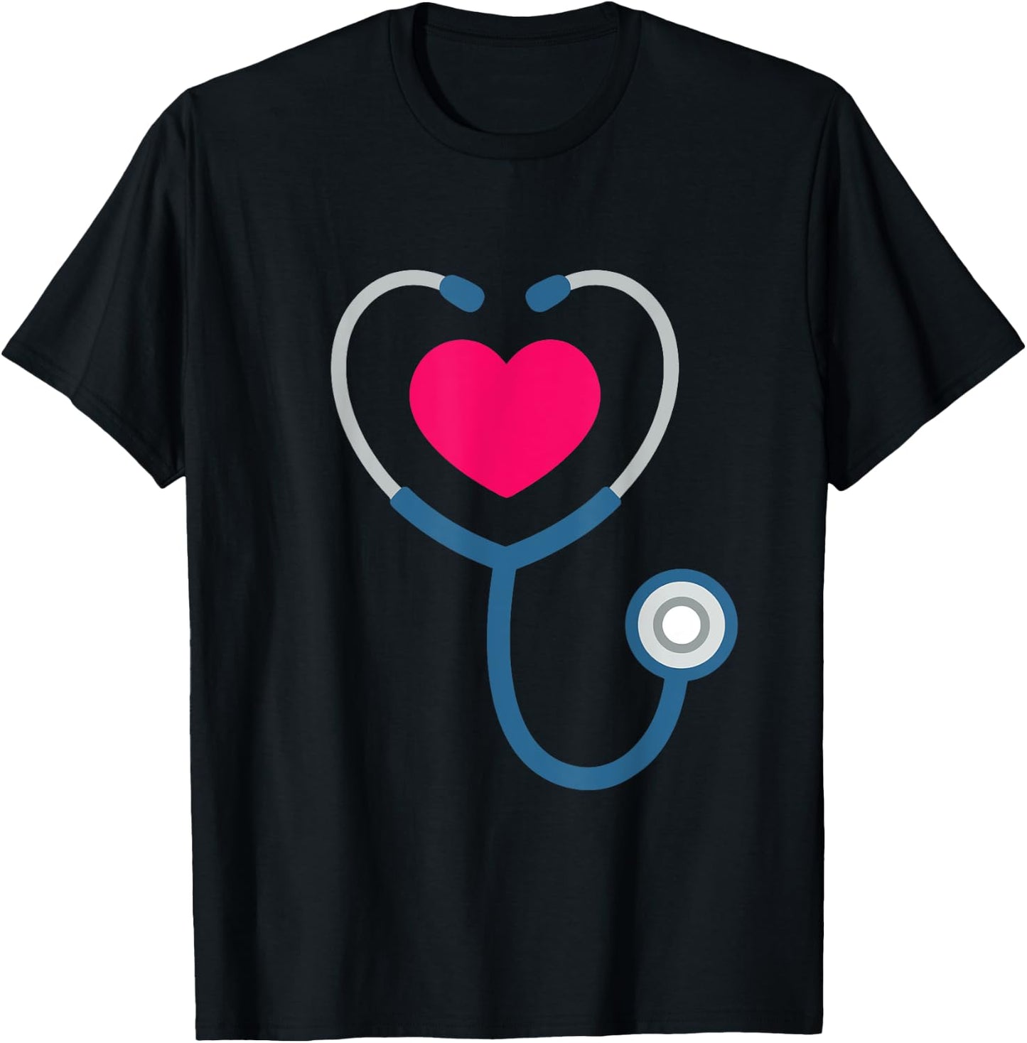 Heart Stethoscope Valentine for Nurse Doctor Gift T-Shirt - T-Shirt | Black