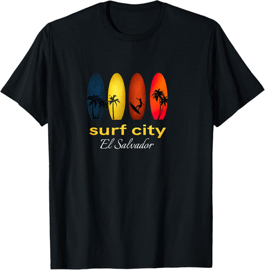 Surf City El Salvador El Sunzal SV Sivar Salvadorian playas T-Shirt - T-Shirt | Black