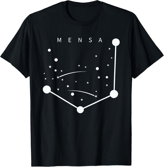 Mensa Constellation Galaxies Astrology Horoscope T-Shirt - T-Shirt | Black