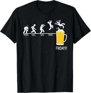 Monday Tuesday Wednesday Thursday Friday Funny Beer Drinking T-Shirt - T-Shirt | Black