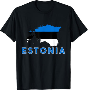 Estonian Flag Of Estonia Men Women Kids T-Shirt - T-Shirt | Black