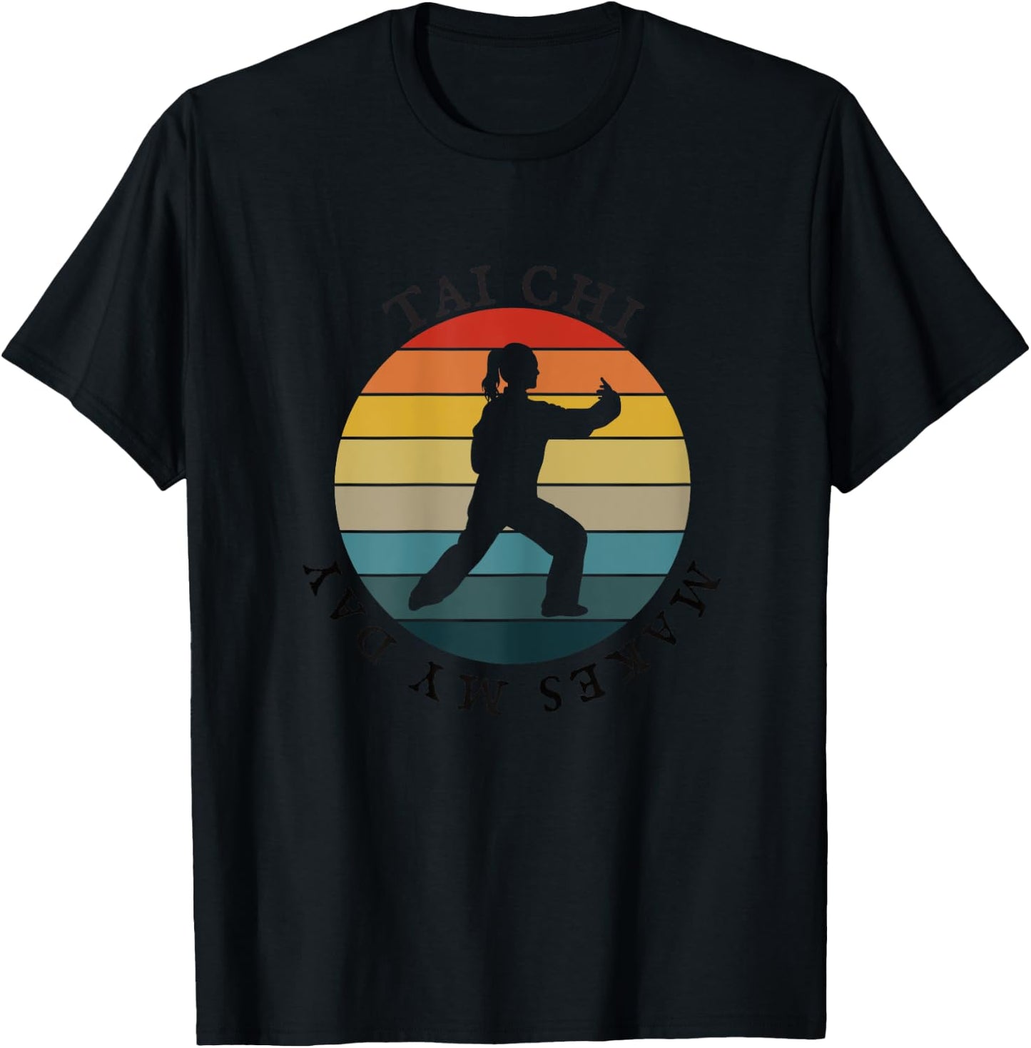 Tai Chi Makes My Day, Women Retro Vintage 80s Yin Yang T-Shirt - T-Shirt | Black