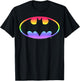 DC Comics Pride Batman Rainbow Gradient Logo Small T-Shirt - T-Shirt | Black