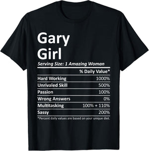 GARY GIRL IN INDIANA Funny City Home Roots USA Gift T-Shirt - T-Shirt | Black