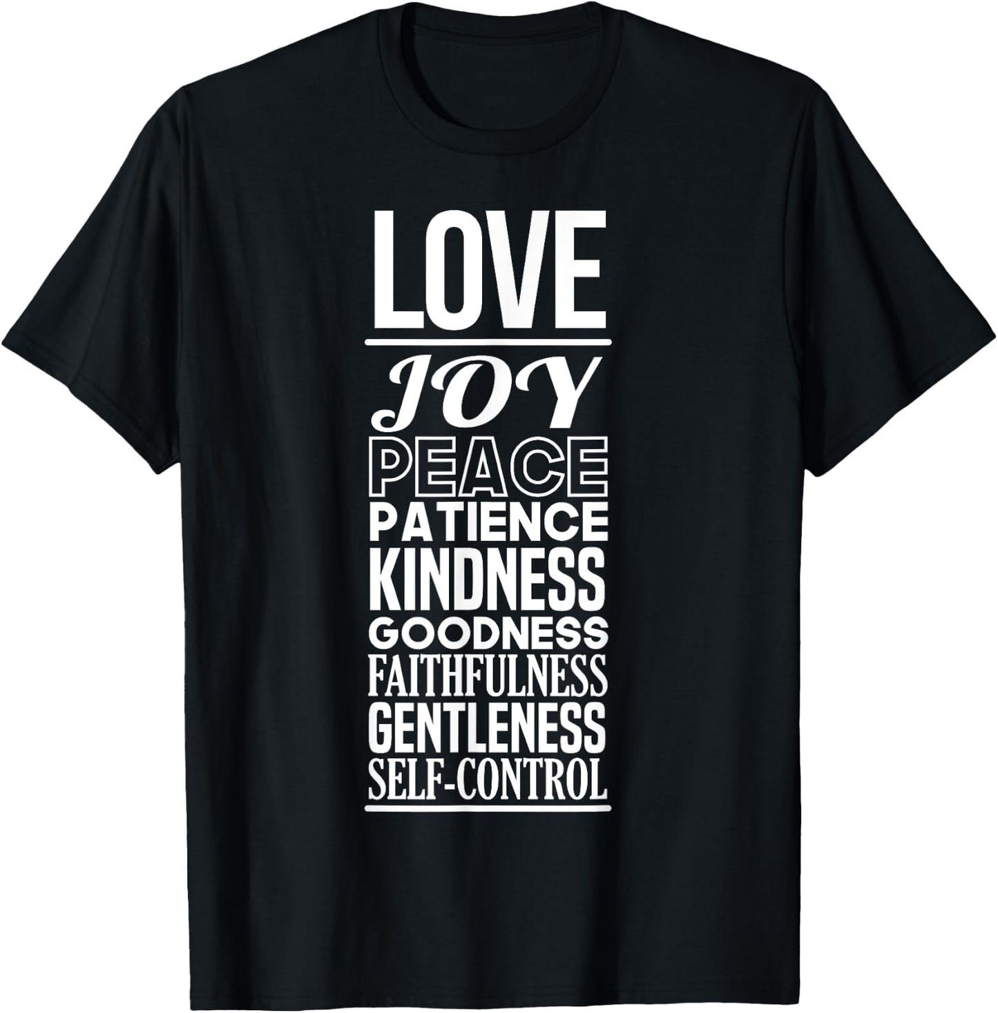 Fruit of the Spirit | Christian Positivity Encouraging T-Shirt - T-Shirt | Black