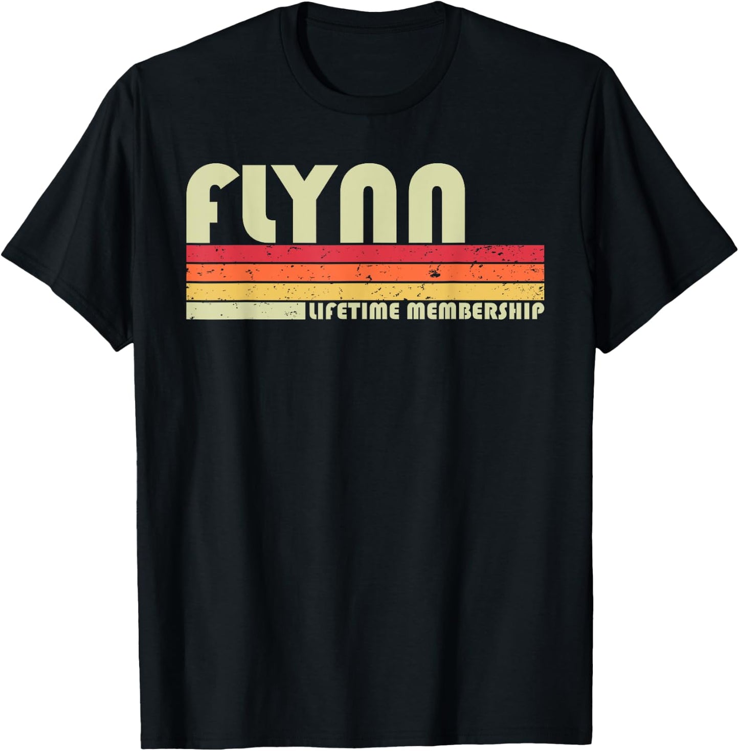 FLYNN Surname Funny Retro Vintage 80s 90s Birthday Reunion T-Shirt - T-Shirt | Black