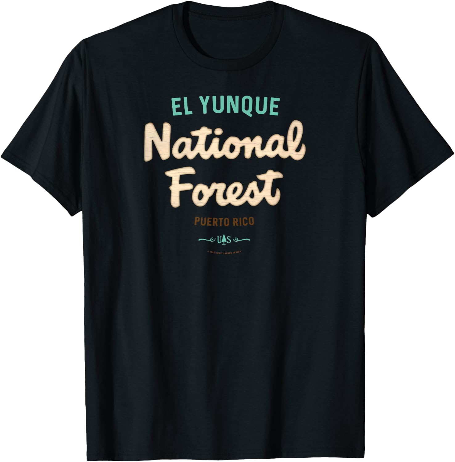 El Yunque National Forest Puerto Rico USFS Script Logo T-Shirt - T-Shirt | Black