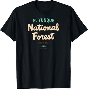 El Yunque National Forest Puerto Rico USFS Script Logo T-Shirt - T-Shirt | Black