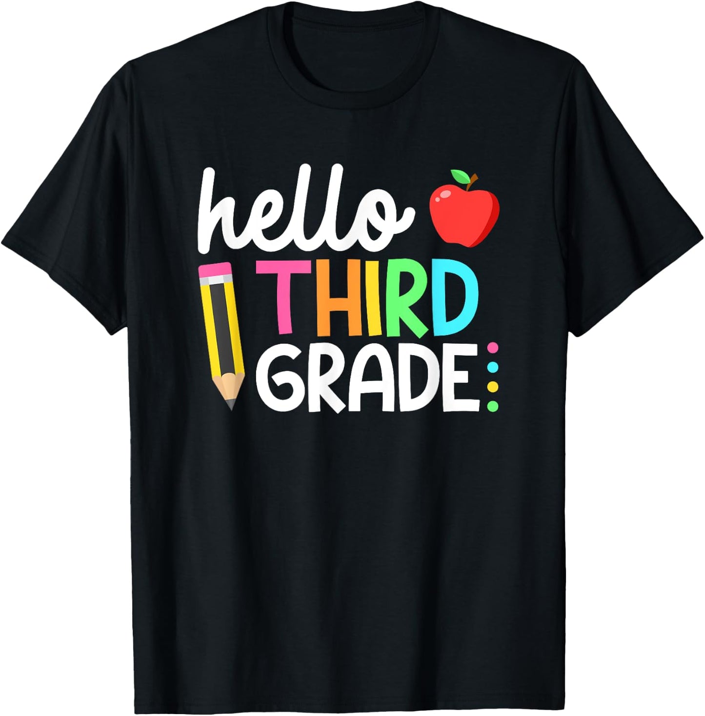 Hello Third Grade Team 3rd Grade Back to School Teacher Kids T-Shirt - T-Shirt | Black