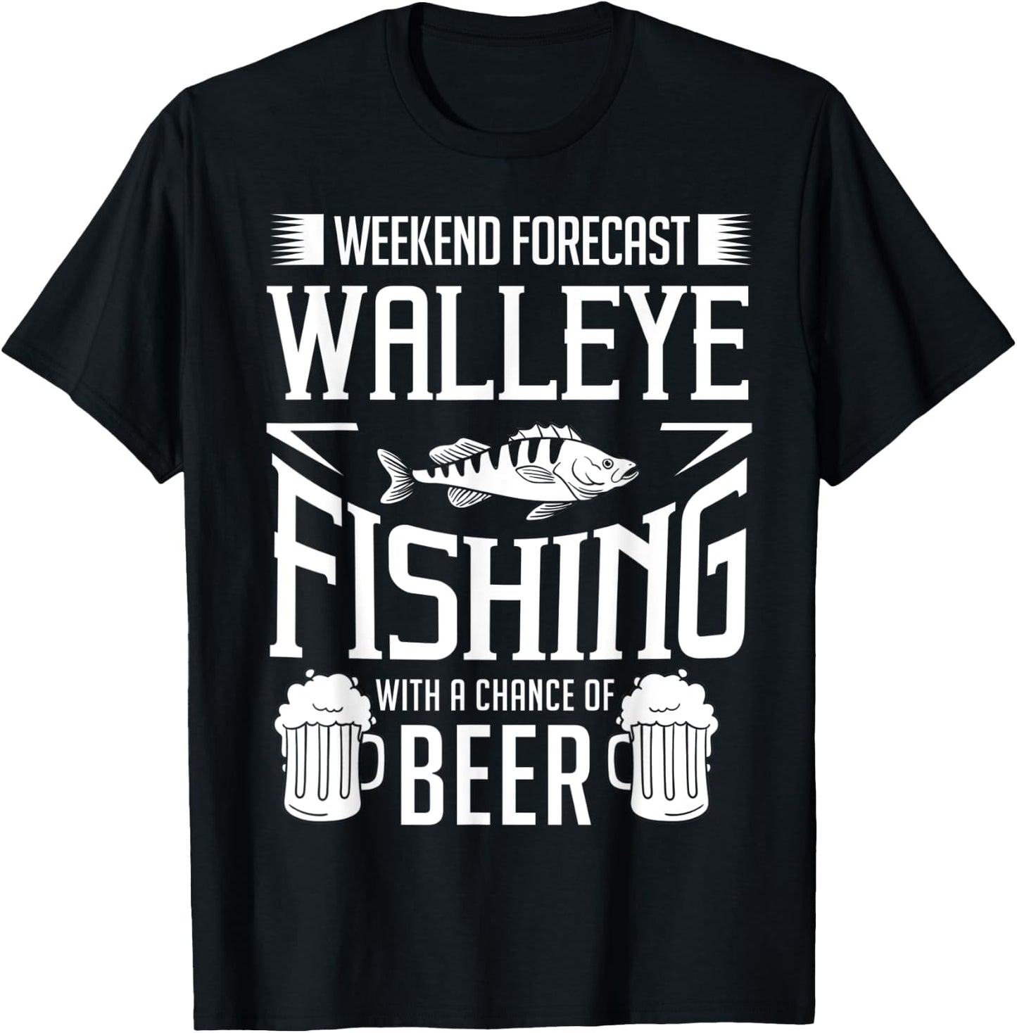 Walleye Lure Fishing Gift Walleye Fish Beer T-Shirt - T-Shirt | Black