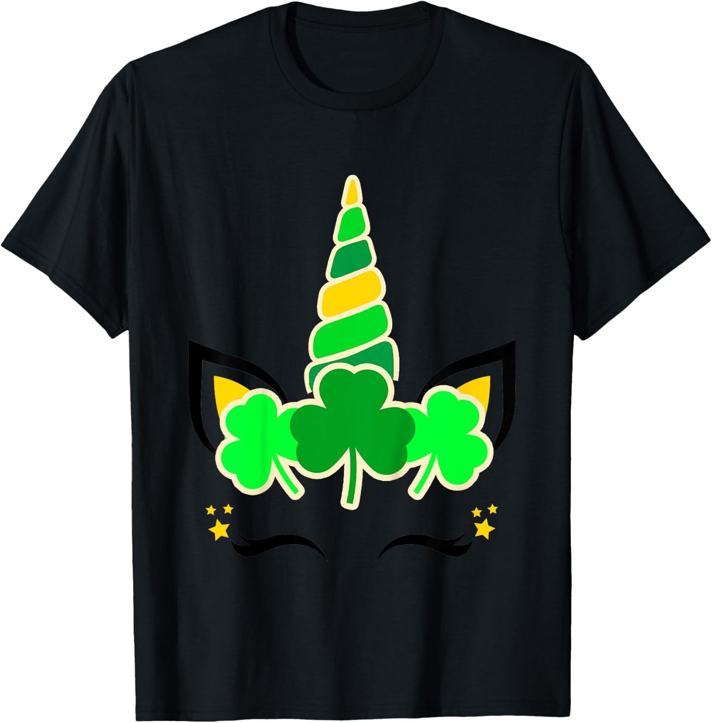 Kids Girls St Patricks Day Unicorn Toddler Shamrock Baby Clover T-Shirt - T-Shirt | Black