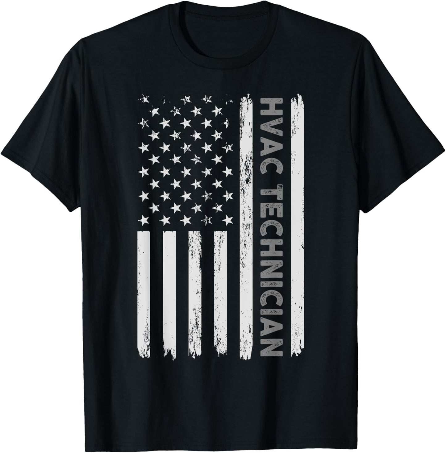 US HVAC Technician Gift USA Repairman Men Fourth Of July T-Shirt - T-Shirt | Black