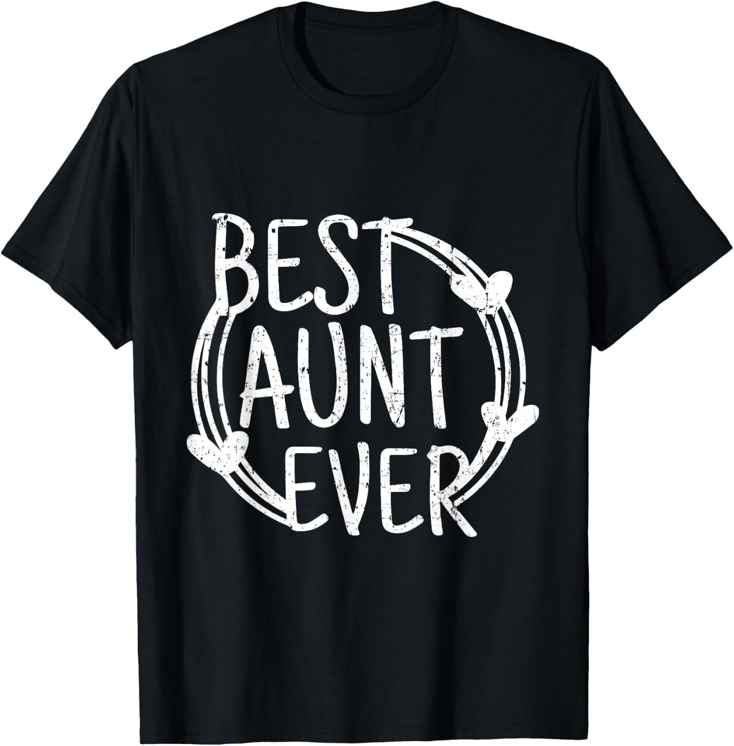 Best Aunt Ever Vintage Distressed T-Shirt - T-Shirt | Black