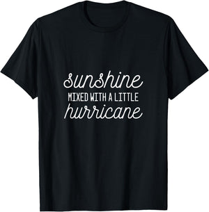 Sunshine With Hurricane Loving Parents T-Shirt - T-Shirt | Black