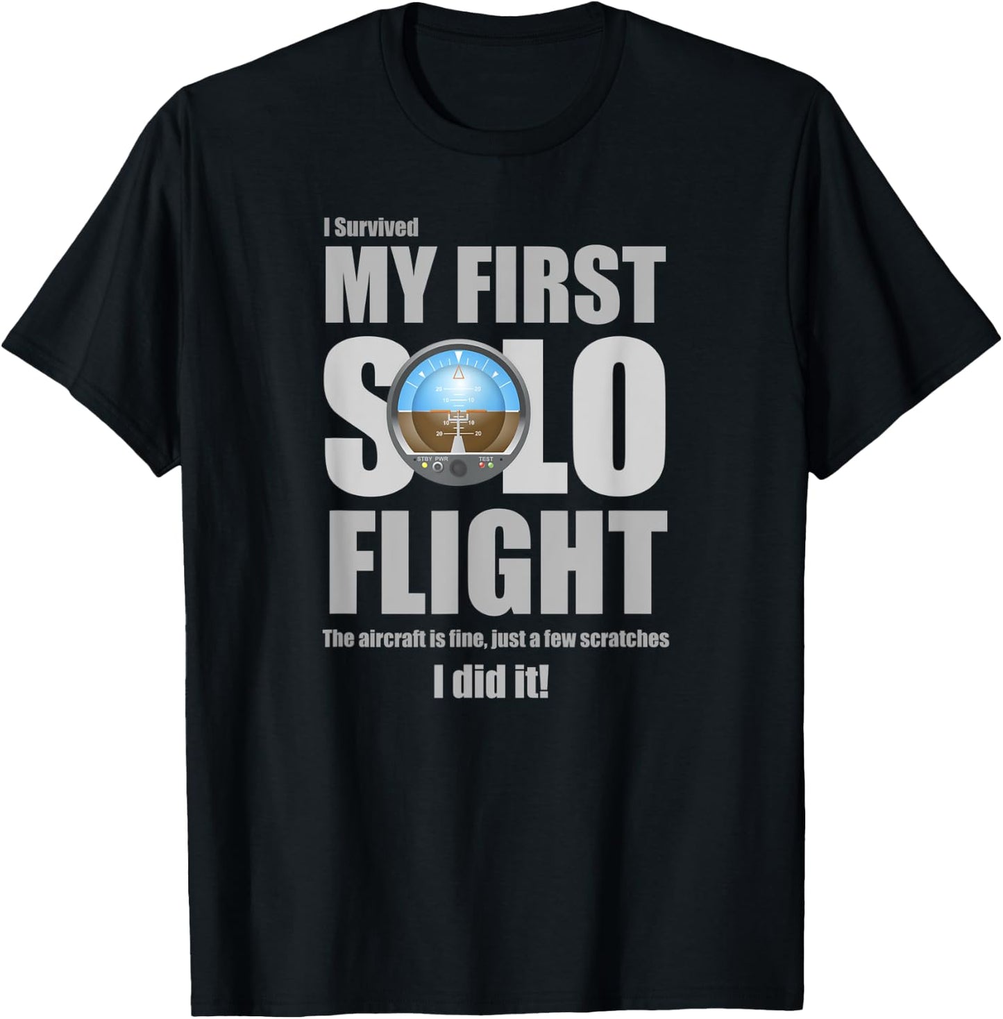 I Survived My First Solo Flight! T-Shirt - T-Shirt | Black