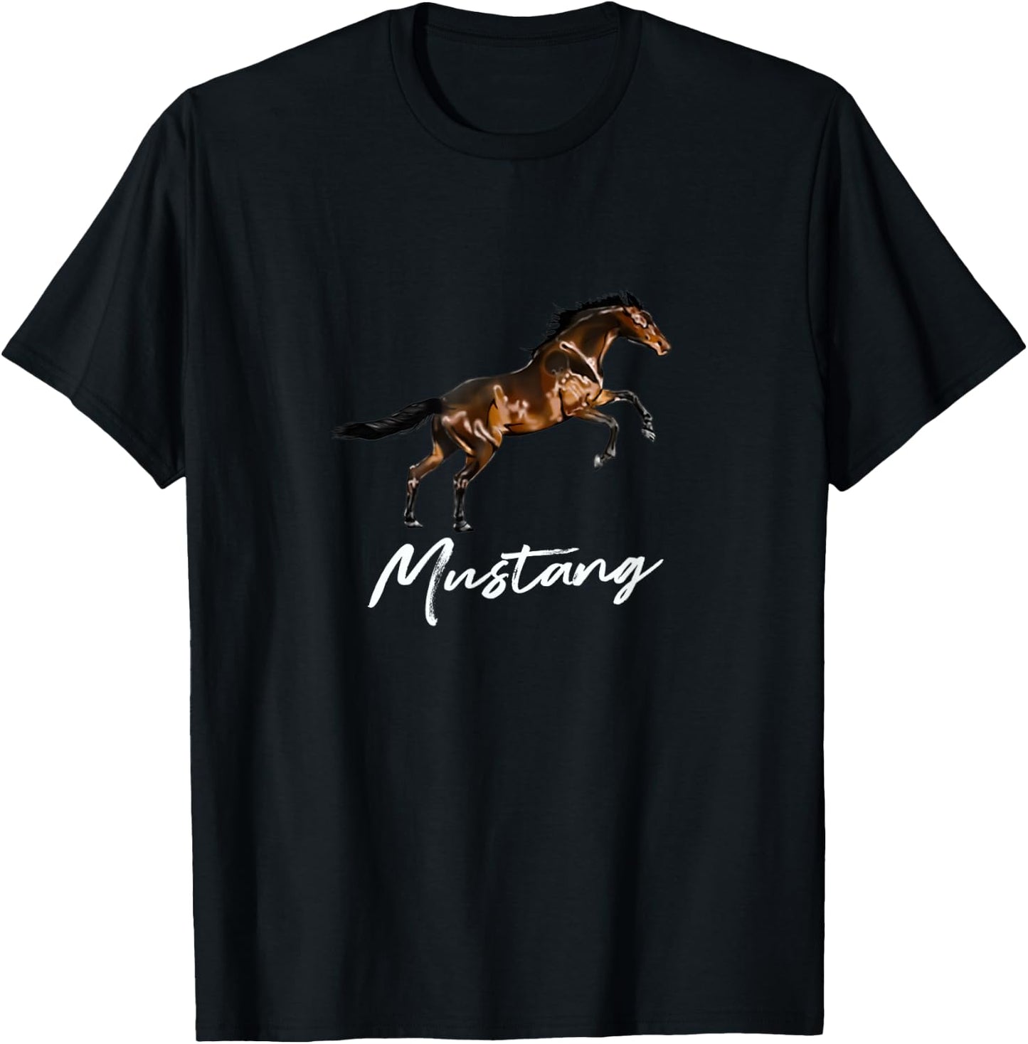 Running Wild Mustang Horse breed Equestrian Lover Shirt T-Shirt - T-Shirt | Black