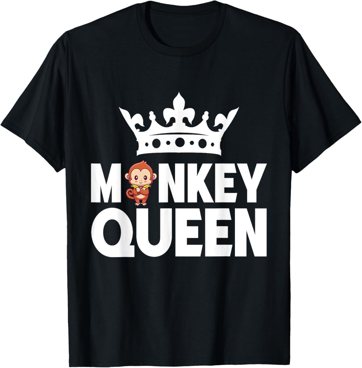 Monkey Queen Monkey T-Shirt - T-Shirt | Black