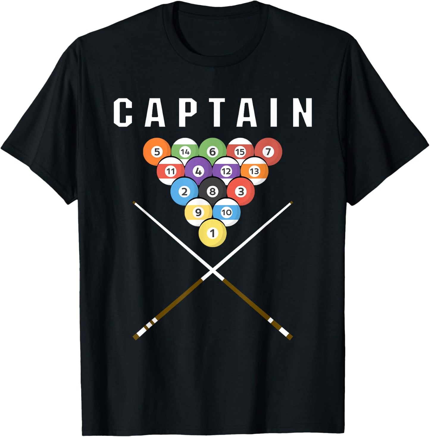 Captain Pool Billiard Team Gift T-Shirt - T-Shirt | Black