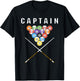 Captain Pool Billiard Team Gift T-Shirt - T-Shirt | Black