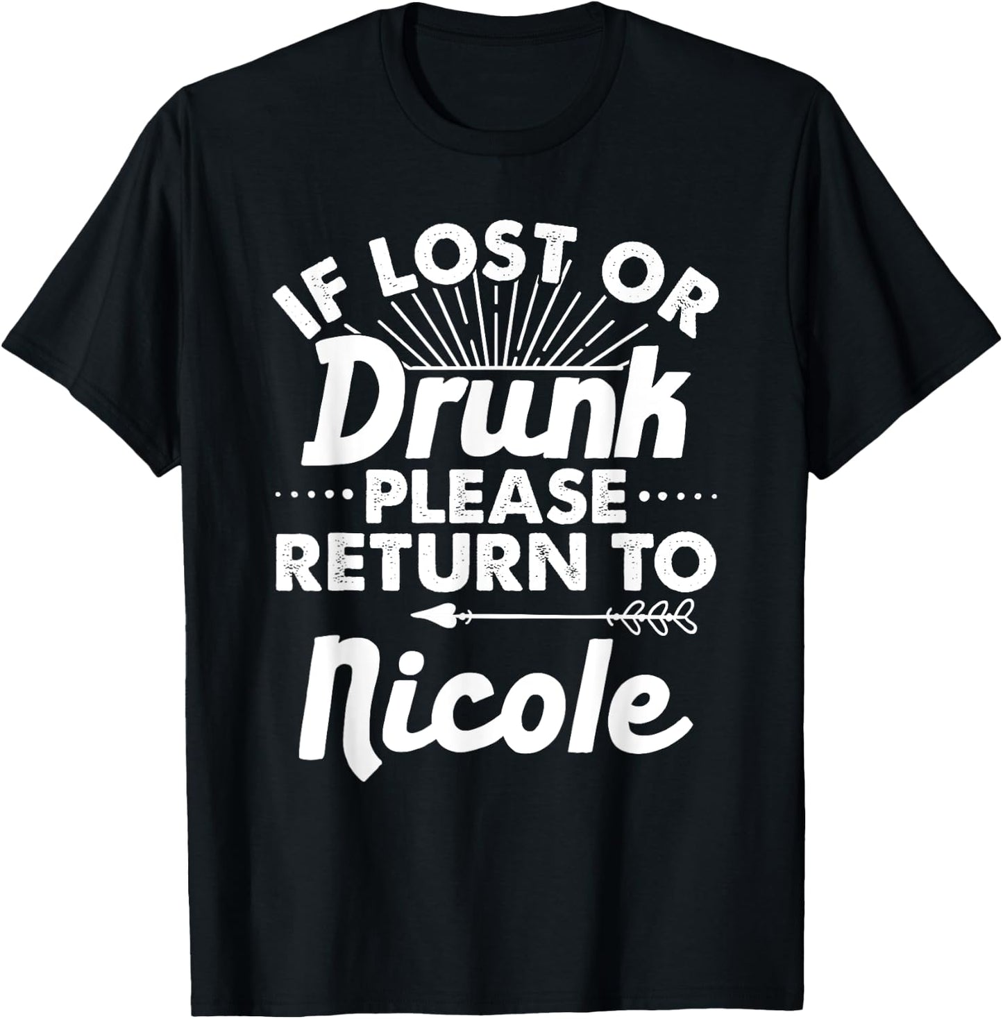 If Lost Or Drunk Please Return To NICOLE Gift Name Women T-Shirt - T-Shirt | Black