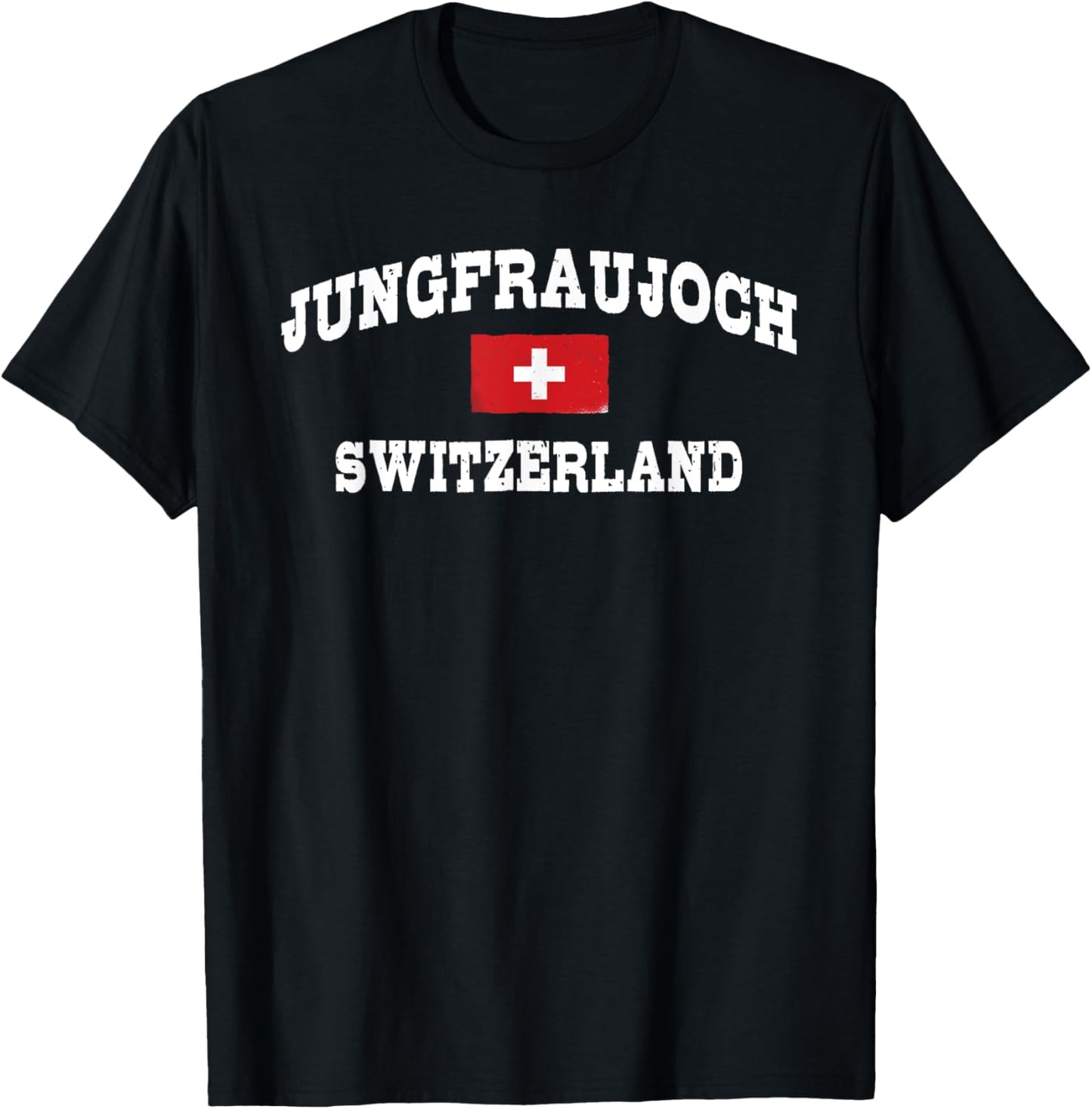 Jungfraujoch Switzerland - Swiss Flag T-Shirt - T-Shirt | Black