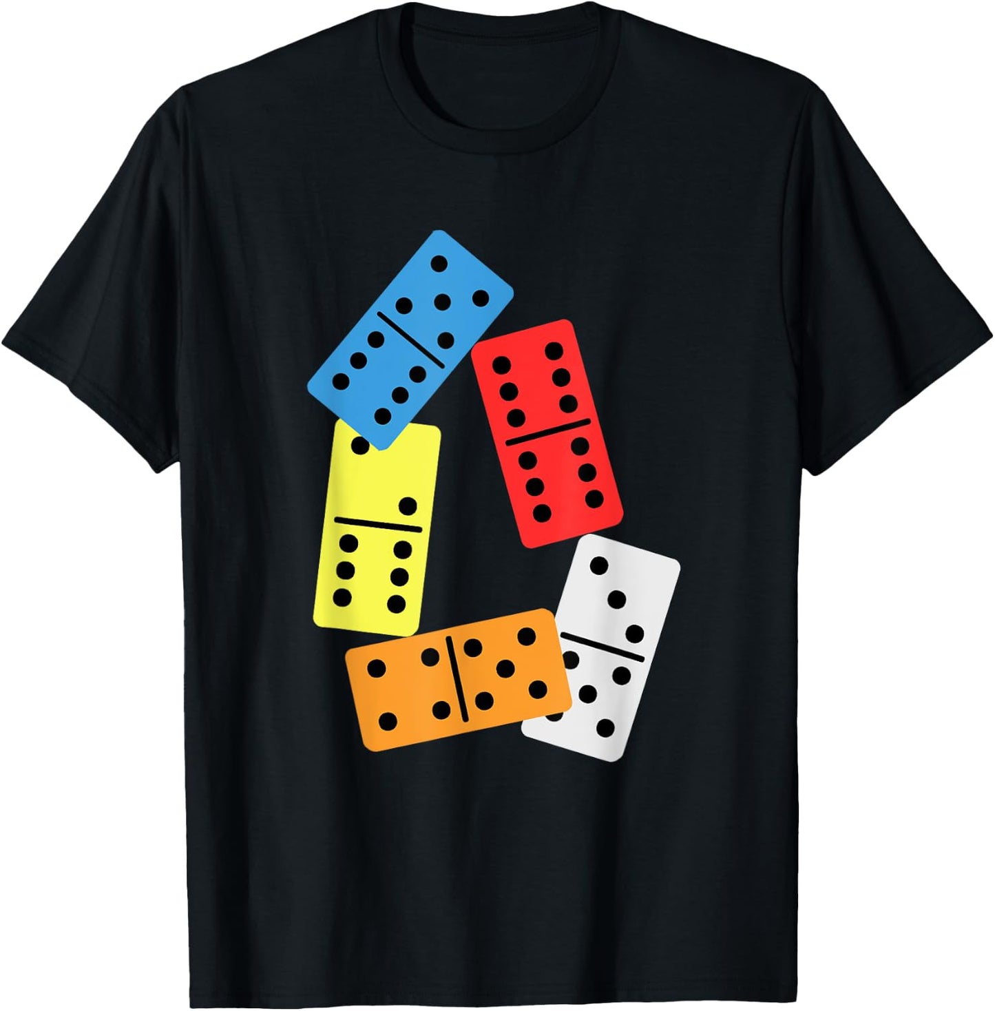 Colorful Domino Tiles Dominoes Domino Effect Tactics Gift T-Shirt - T-Shirt | Black