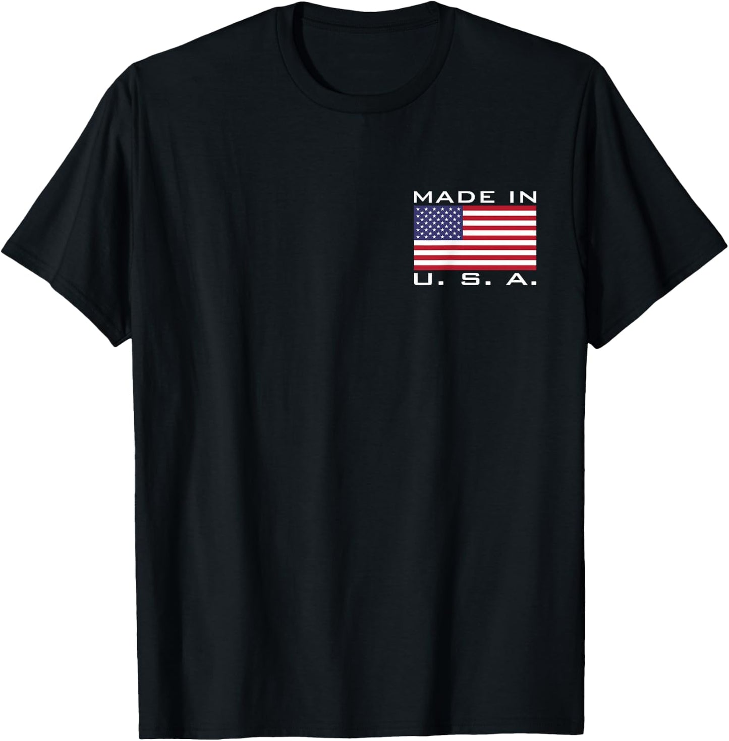 Made in The USA, Made in America, US Flag, Stars and Stripes Colour T-Shirt - T-Shirt | Black