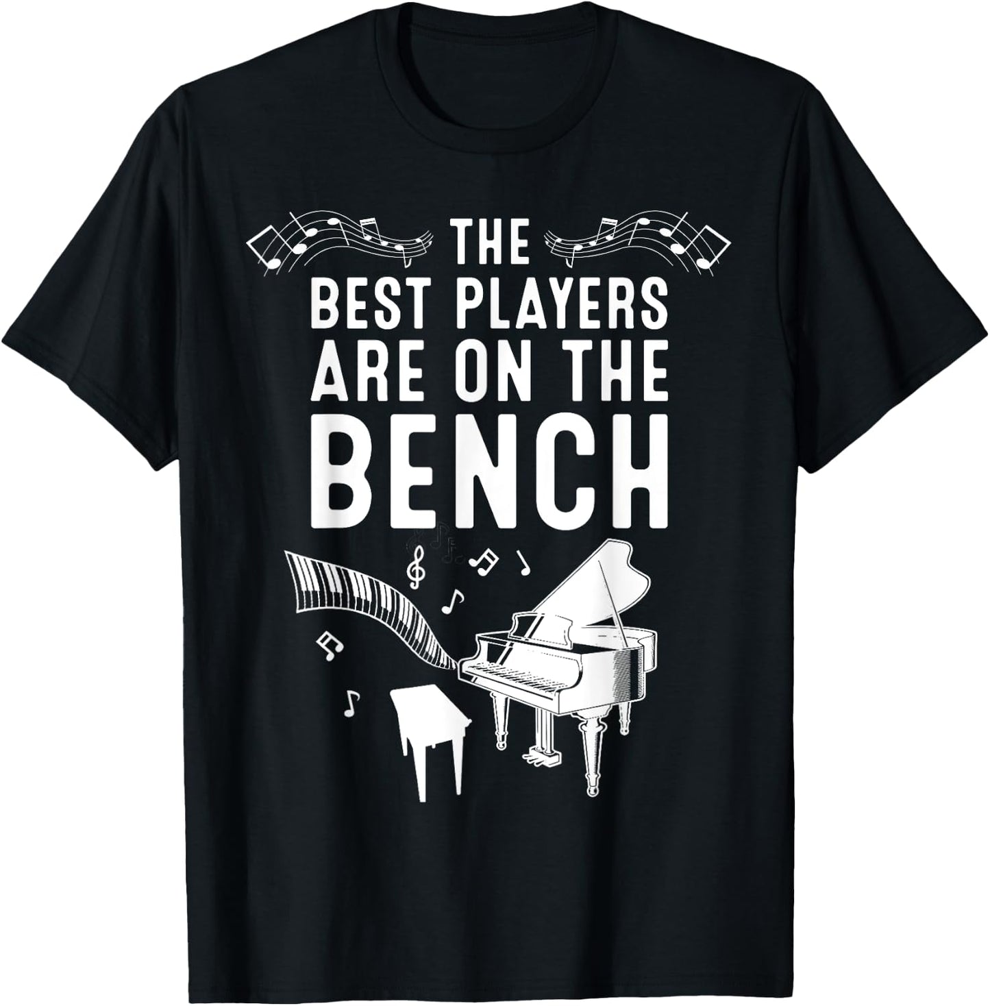 Funny Piano Player Gift Cute Bench Pianist T-Shirt - T-Shirt | Black