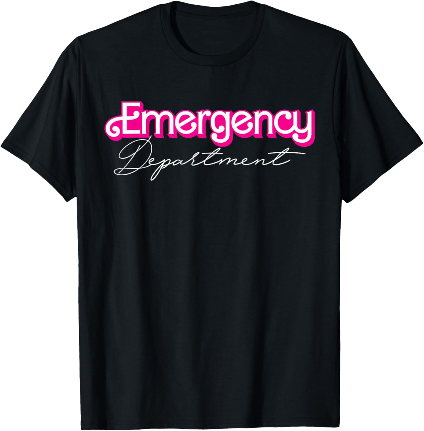 Retro Pink Emergency Department Nurses ER Doctor T-Shirt - T-Shirt | Black