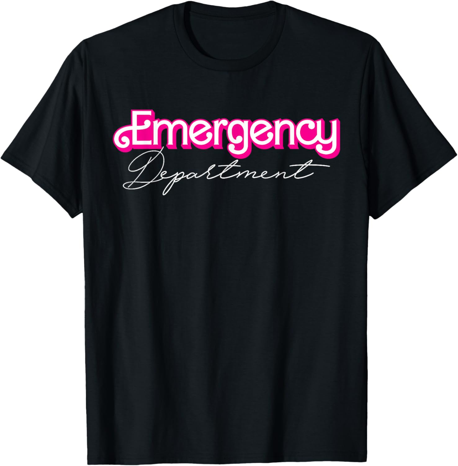 Retro Pink Emergency Department Nurses ER Doctor T-Shirt - T-Shirt | Black