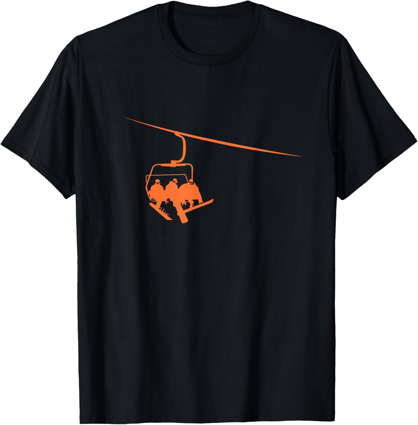 Snowboard Lift Boarding Relaxing in Lift Ski Winter Sport T-Shirt - T-Shirt | Black