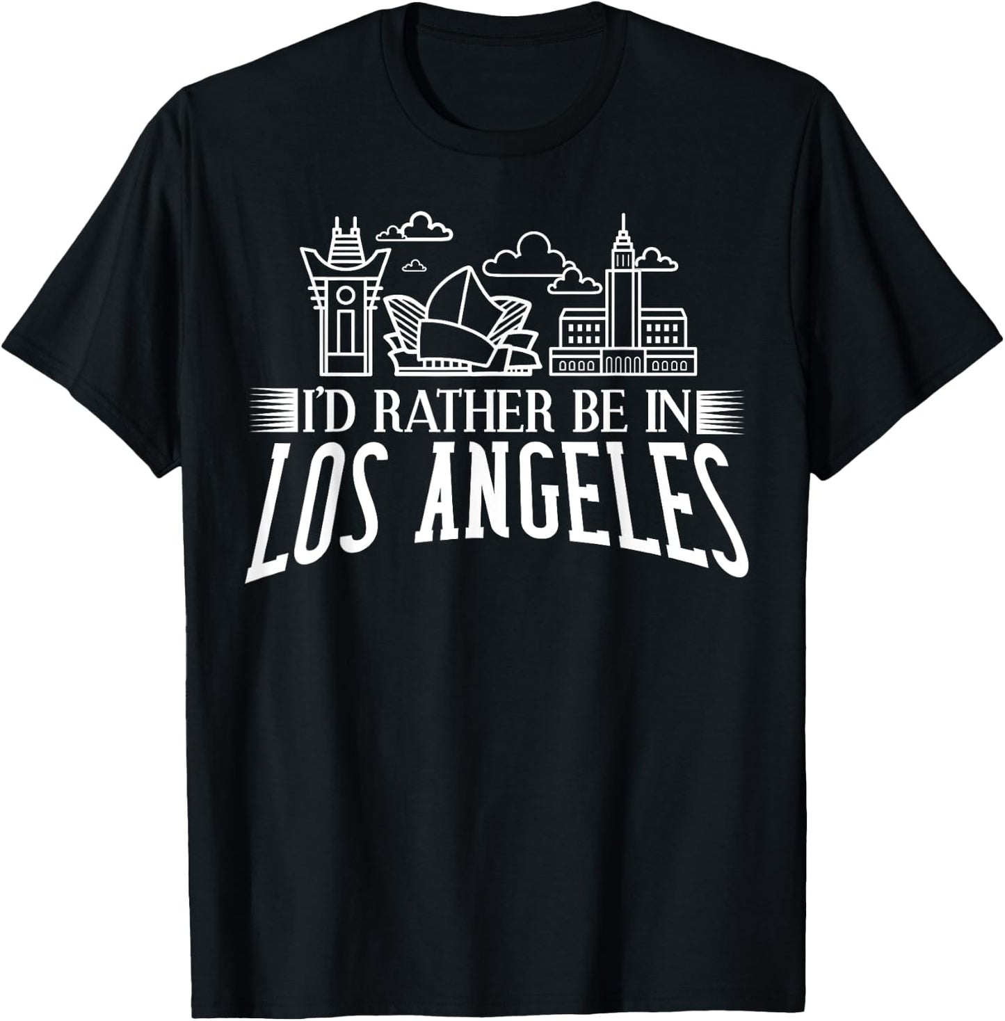 Los Angeles California City Skyline Map Travel T-Shirt - T-Shirt | Black