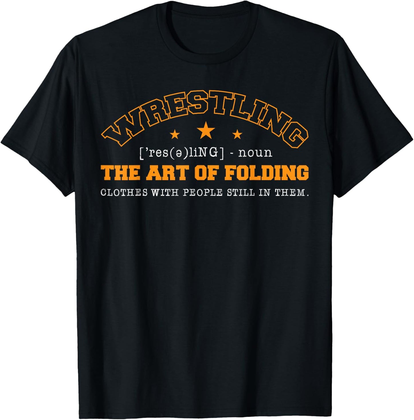 Wrestling Noun The Art Of Folding Clothes With Coaches Ring T-Shirt - T-Shirt | Black