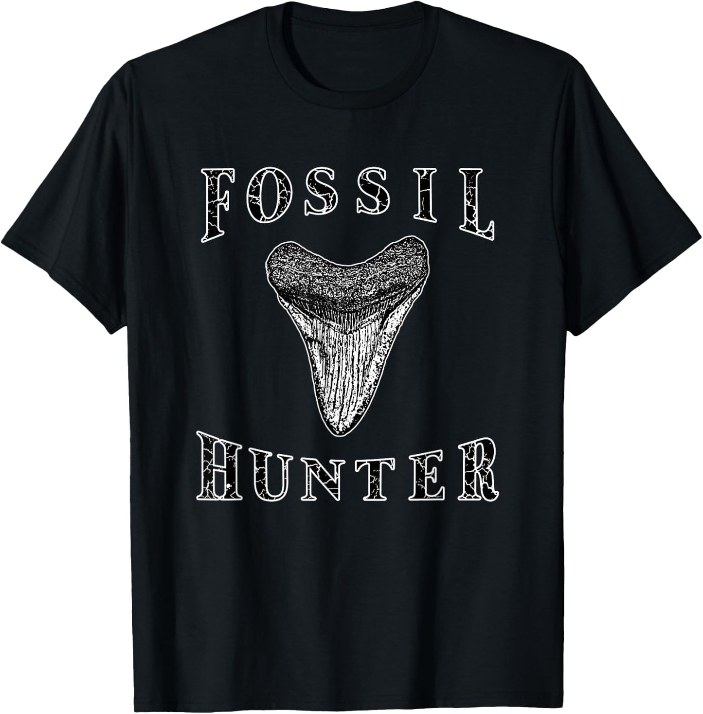 Megalodon Tooth Sharks Tooth Fossil Hunter Paleontologist T-Shirt - T-Shirt | Black
