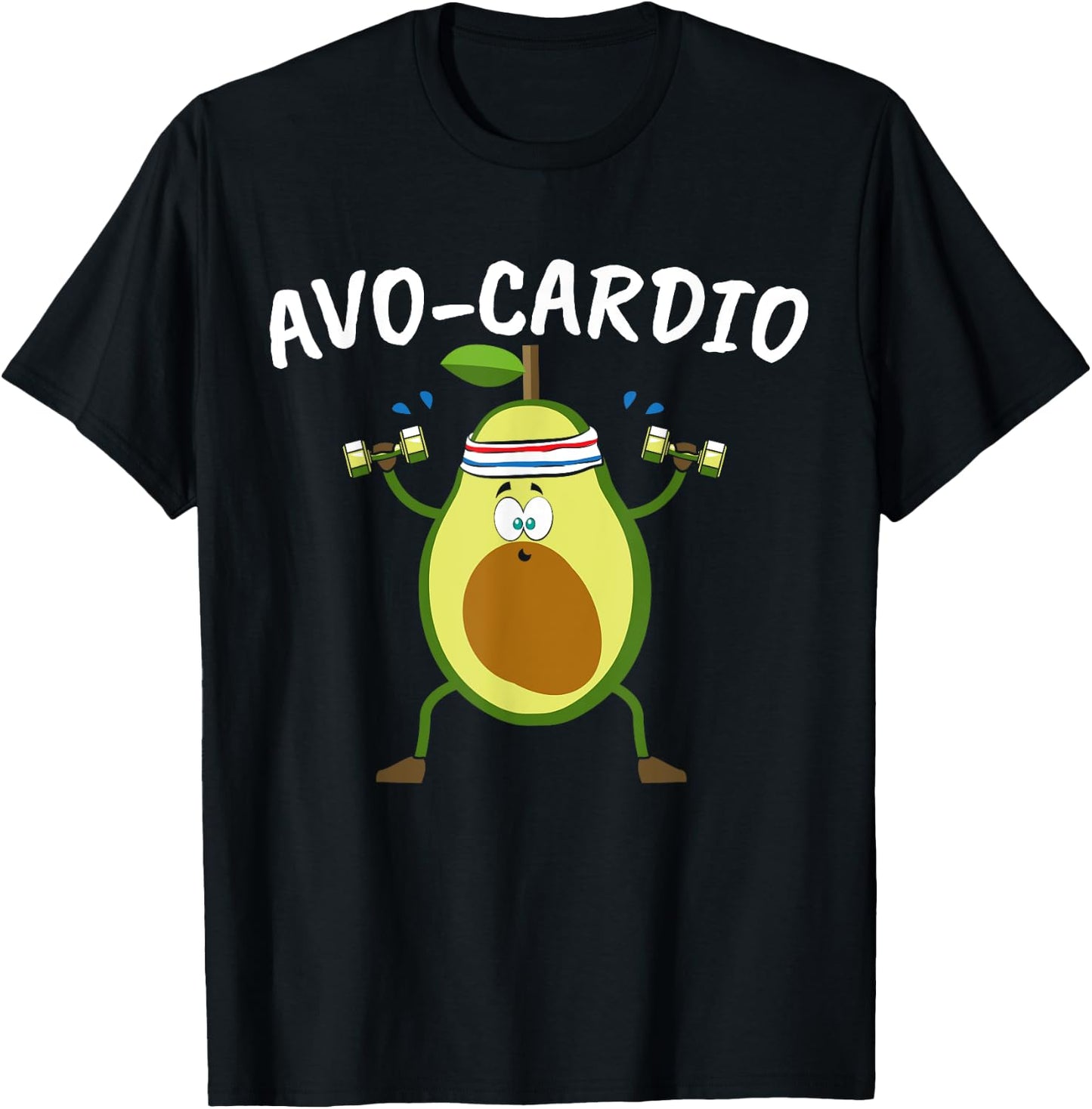 Avocado Graphic Avo Cardio for a Avacardio Workout Pun T-Shirt - T-Shirt | Black