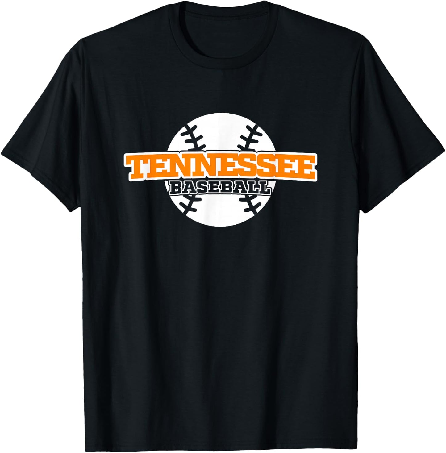 Tennessee Baseball Block Font T-Shirt - T-Shirt | Black